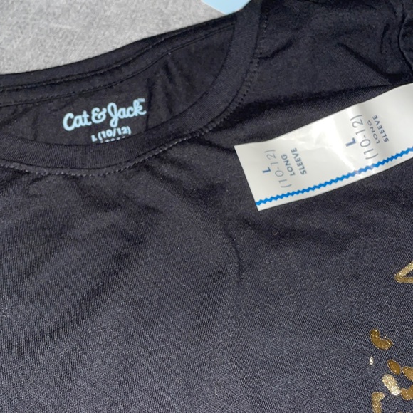 Cat & Jack Black / Gold Star Long Sleeve Shirt - Picture 3 of 3